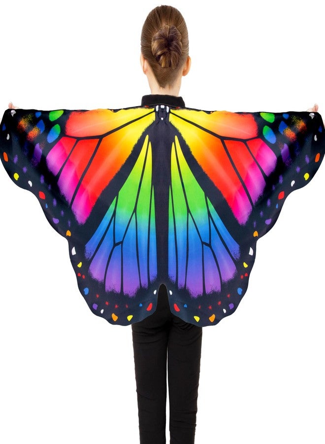 D.Q.Z Toddler Butterfly-Wings-Costume for Girls Princess Dress-Up Clothes, Spring Bug Toys for Kids Birthday Party Gifts Idea (Rainbow) - Image 1
